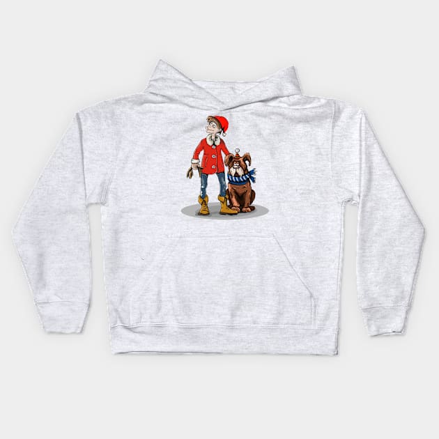 Christmas Dog Holiday Fun Funny Dog Lover Kids Hoodie by hispanicworld